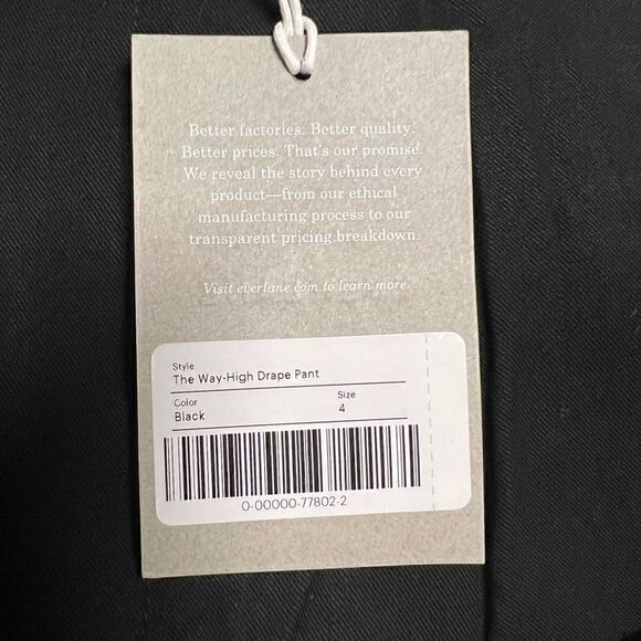 EVERLANE The Way High Drape Pant in Black Size 4 NWT Pleated Front Career Prep - Picture 13 of 14